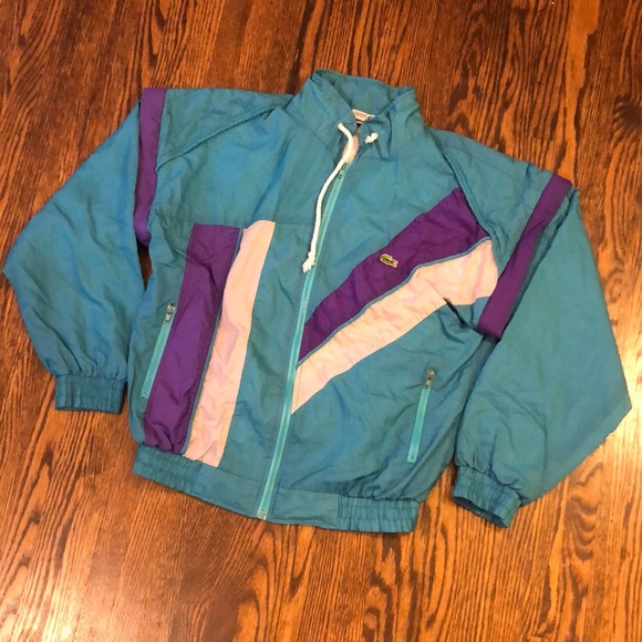 Vintage 80s Lacoste Windbreaker with Zip Off Sleeves - Picture 1 of 12